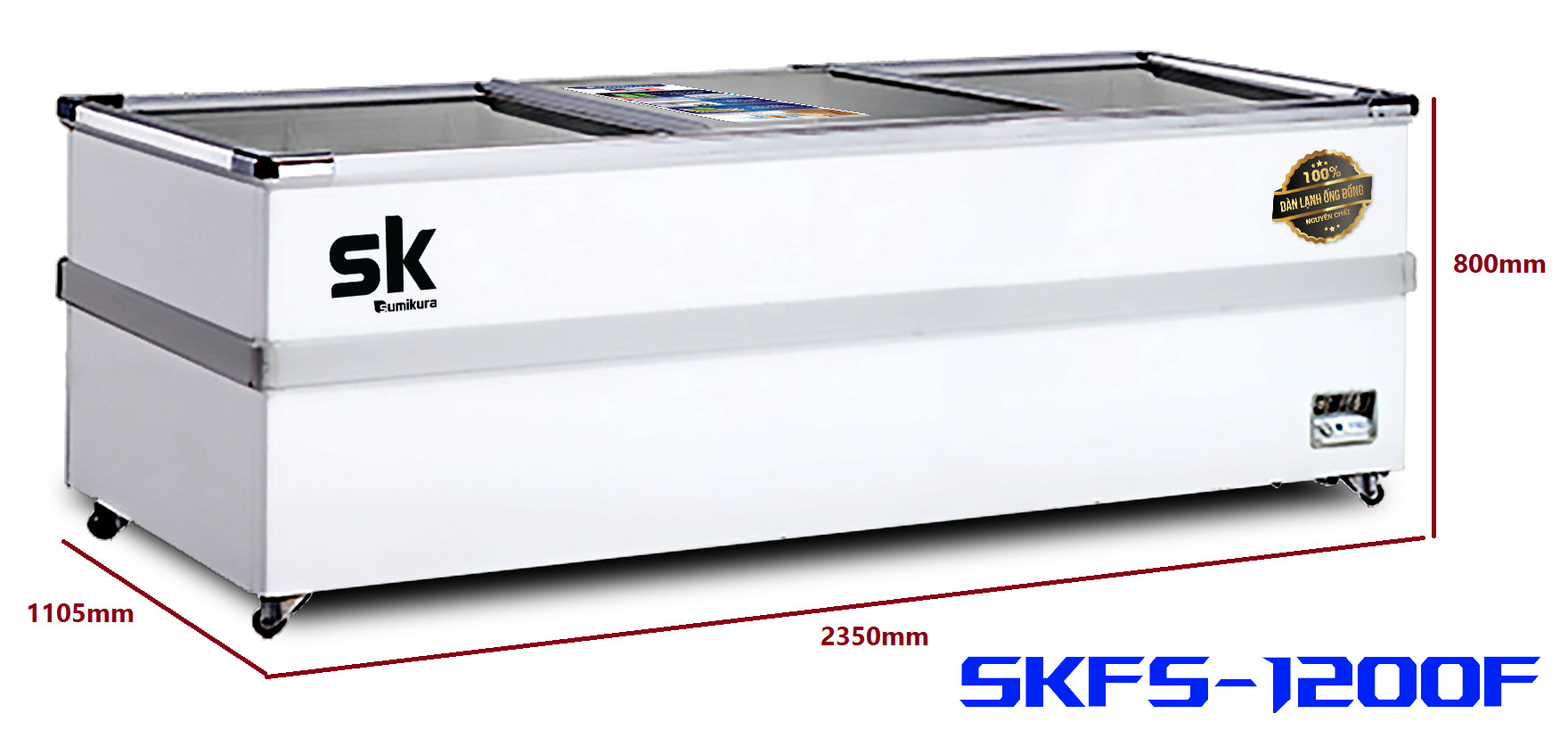Tủ đông kính lùa Sumikura SKFS-1200F 1200 Lít